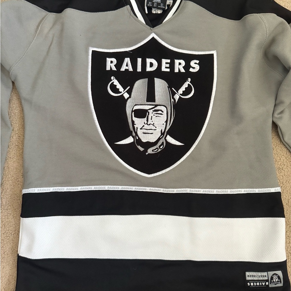 NFL Raiders Black and Gray Men's Jersey